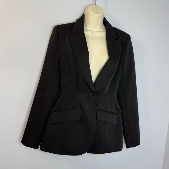 Meshki Helda Fitted Cinched Waist Tailored Blazers Black New Women's Sz M - Picture 5 of 16